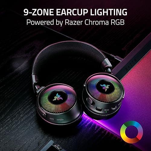 Razer Kraken V4 Pro Wireless Gaming Headset: OLED Control Hub - HD Haptics - 2.4GHz Wireless - Bluetooth - USB - 3.5 mm - Super Wideband Mic - For PC, Mac, PS5, Nintendo Switch, Steam Deck, Smartphone thumbnail 11