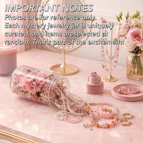 SMUOBT Mystery Jewelry Jar Bundle - Surprise Vintage Jewelry Box for Women,Gift Jewelry Set (Necklace, Earrings, Rings,Kracelet,Keychain) - Unique Birthday Gift for Women thumbnail 3