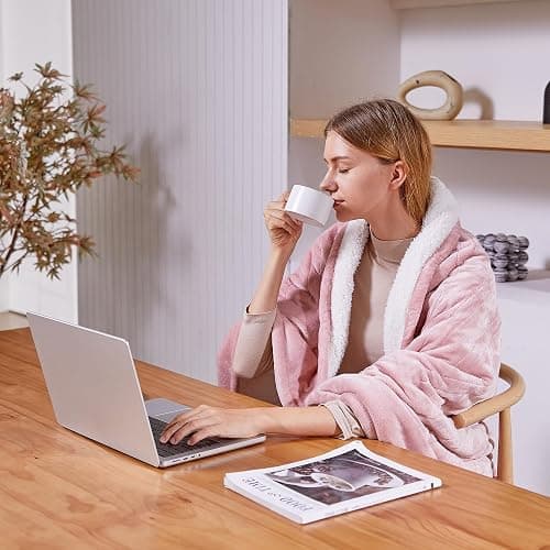 Dowin Pink Heated Blanket Electric Throw Fleece Flannel Heating Warming Blankets with Auto Shut Off for Couch Office Chair Bed Adults Fuzzy Cozy Machine Washable 50x60 thumbnail 2