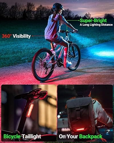 Victoper Bike Light, High Lumens Super Bright Bicycle Lite, 6+4 Modes USB Rechargeable Bike Headlight & Taillight Set, Waterproof Safety Bike Front & Rearlight for Road, Mountain, Night Riding thumbnail 5