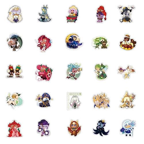 62 Pcs Cookie Run Kingdom Aesthetics Cartoon Waterproof Vinyl Stickers for Boys Adults for Water Bottles Laptop Suitcase for Birthday Party Supplies Halloween Decoration Favors thumbnail 8