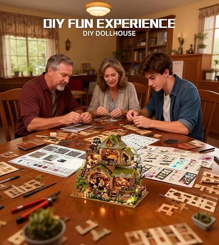 Spilay DIY Miniature House Kit, DIY Dollhouse Kit with Music Box, Forest Adventures 3D Wooden Puzzle Book Nook Kit for Adult, Bookshelf Decor&Gift for Birthday Halloween Christmas thumbnail 2