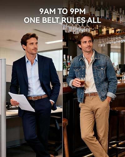 CHAOREN Mens Belt Leather - 1 3/8" Dress Belts for Men - Considerate Gift for Work Business Casual Jeans thumbnail 4