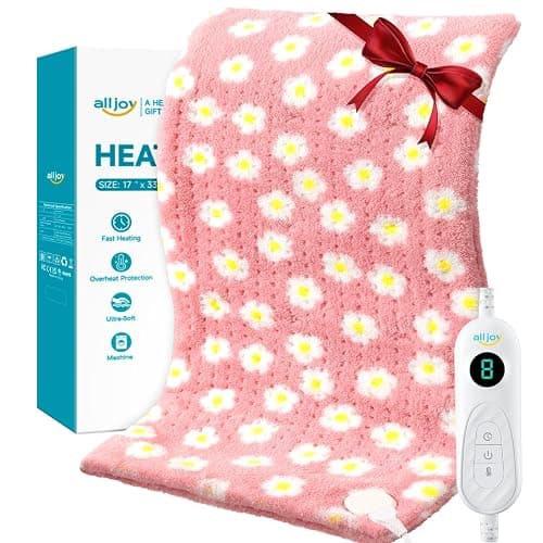 ALLJOY King Size Heating Pad for Back Pain Relief, 33”x 17” Extra Large Heating Pad for Period Cramps, FSA Eligible HSA, Portable Heat Pad for Neck and Shoulders, Christmas Gifts for Women Men Mom Dad - Image 1