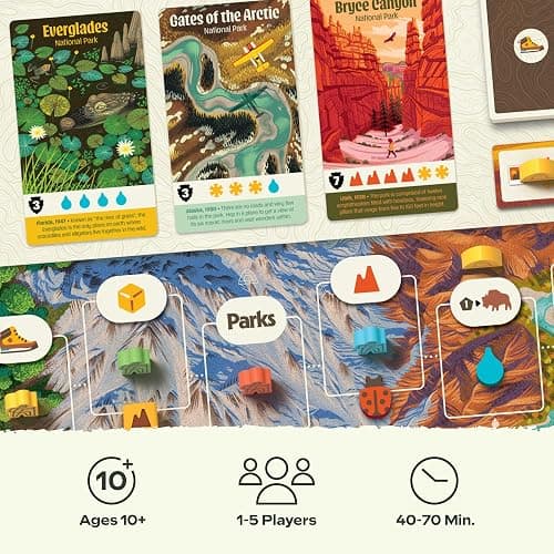 Keymaster Games Parks (2nd Edition) | Base Camp | Beautiful Strategy Game for Families, Adults, Kids or Solo | Explore Nature and The Outdoors by Hiking The US National Parks | Ages 10+ | 1-5 Players thumbnail 2