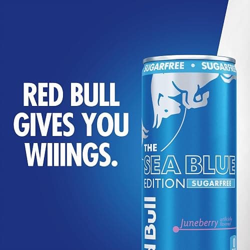 Red Bull Sea Blue Edition Sugar-Free Energy Drink, Juneberry, with 80mg Caffeine plus Taurine & B Vitamins, 8.4 Fl Oz, Pack of 24 Cans thumbnail 8