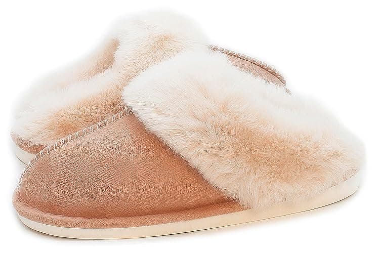 Adorllya Slippers for Women Men Cozy Memory Foam Plush Fleece House Shoes Furry Wool-Like w/Indoor Outdoor thumbnail 6