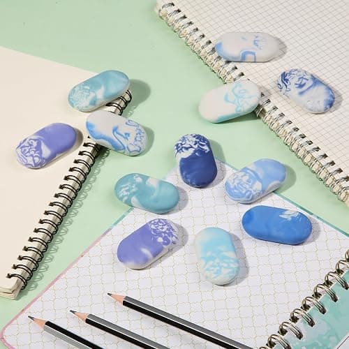 Mr. Pen- Marble Pencil Erasers, 12 Pack, Ocean Breeze Colors, No Smudge Mr Pen Erasers for Pencils thumbnail 5