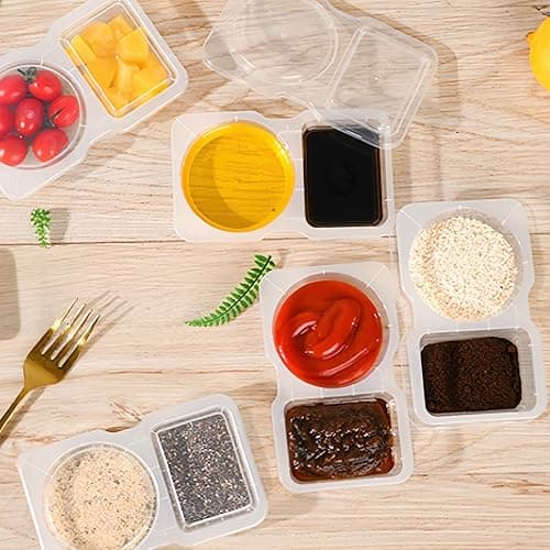 Pure Future 20-Pack Reusable Snack Containers with Lids, 2-Compartment Snackle Box Container for Meal Prep, Portion Control Snack Pack for Office, Travel & Gym, Microwave Safe (40 Pcs) thumbnail 7