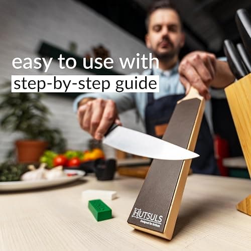 Hutsuls Leather Strop for Knife Sharpening - Top-Tier Double Sided Knife Stropping Kit with White & Green Paddle Strop Compound, Easy to Use Sharpener Leather Knife Strop Kit for Razor Sharp Edges thumbnail 2