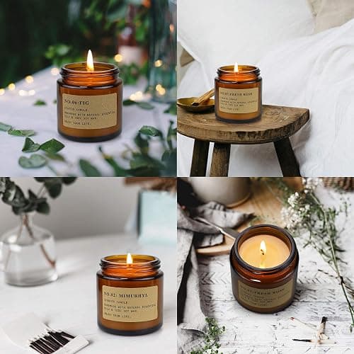 MOULENGGU 6 Pack Candles for Home Scented Aromatherapy Candle Gift Set for Women Soy Wax Long Lasting Amber Jar Candles Gift for Birthday Mother's Thanksgiving Day Present thumbnail 3