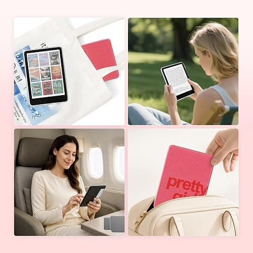 SESENSE Magnetic Case for 7'' Kindle Paperwhite 12th Gen 2024 & Colorsoft | Magnetic Detachable, Auto Wake/Sleep, Clear PC Case, Soft TPU Edge, Lightweight, For Bookish Travelers, Pretty thumbnail 5