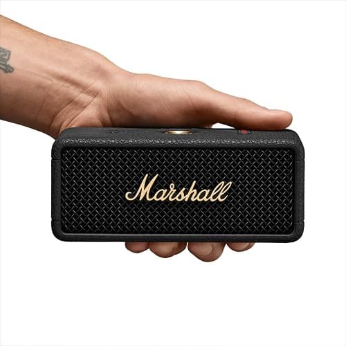 Marshall Emberton III Portable Bluetooth Speakers, Wireless, IP67 Rating Dust & Water Resistant, 32+ Hours Playtime, Quick Charge - Black & Brass thumbnail 8