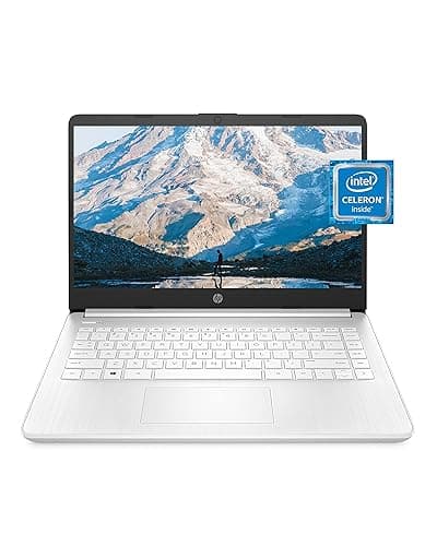 HP 14 Laptop, Intel Celeron N4020, 4 GB RAM, 64 GB Storage, 14-inch Micro-edge HD Display, Windows 11 Home, Thin & Portable, 4K Graphics, One Year of Microsoft 365 (14-dq0040nr, Snowflake White) - Image 1