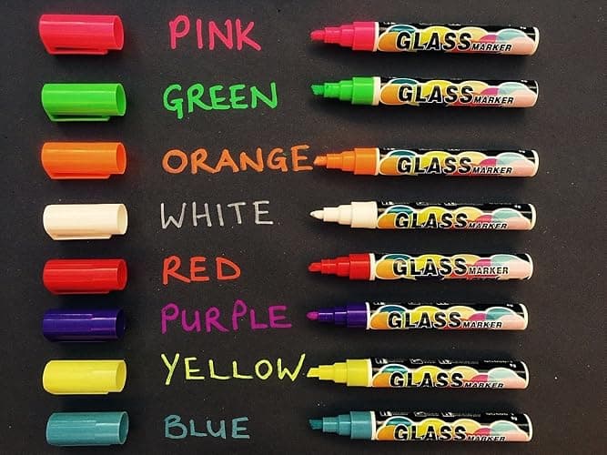 Chalk Pens for Blackboards Glass and Windows - 8 Coloured Chalk Markers | Reversible 6mm Bullet & Chisel Tips, Wipe-Clean Liquid Ink, Neon Shades, for Tuff Trays, Menus & Pavement Signs thumbnail 6