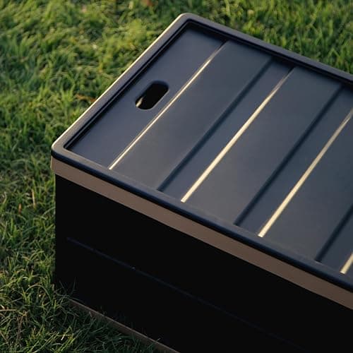 Citylife 64L Collapsible Storage Bins with Lids Plastic Storage Containers for Organizing Stackable Storage Box Large Heavy Duty Utility Crates, 2 Packs, Black thumbnail 5