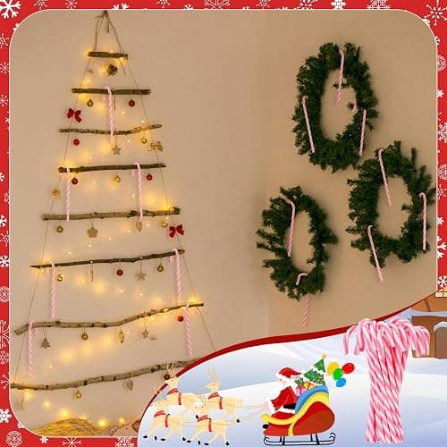 Hicarer 25 Pieces Christmas Plastic Candy Cane 5.9 Inch Christmas Tree Hanging Ornament Decoration Twisted Tree Candy Cane Ornament for Xmas Holiday Party Favor (Pink and White) thumbnail 7