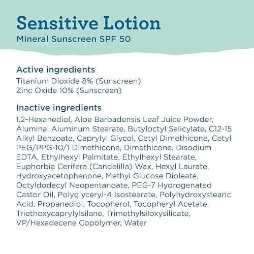 Blue Lizard SENSITIVE Mineral Sunscreen with Zinc Oxide, SPF 50+, Water Resistant, UVA/UVB Protection with Smart Cap Technology - Fragrance Free, 3 oz. Tube thumbnail 7