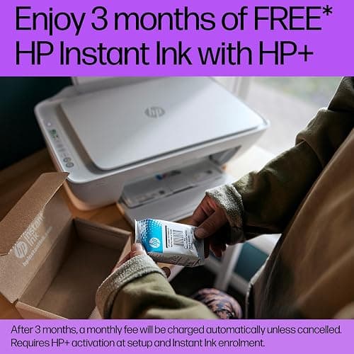 HP DeskJet 2820e All in One Printer | Perfect for Home | Colour | Wireless | Print, Scan & Copy | 3 Months of free Instant Ink | Easy Setup & Reliable Wi-Fi| Cement thumbnail 4