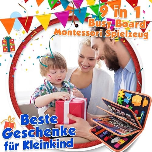 ZOOI Busy Board Montessori Spielzeug ab 1 Jahr, Busy Book Kinderspielzeug ab 1 2 3 Jahre, Baby Geschenk Spielzeug ab 1 2 3 Jahre, Einschulung Mädchen, Schultüte Füllung thumbnail 3