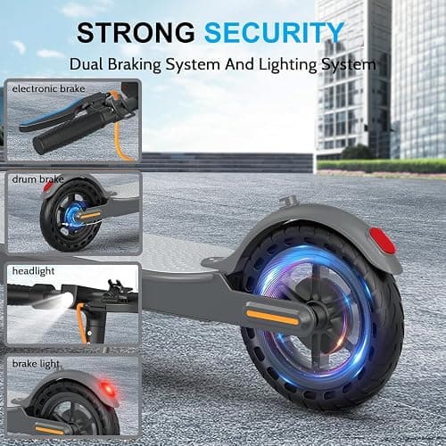 Electric Scooter, Electric Scooter Adult 350W with 25-35KM Range, Max Speed 25KM/H, 8.5" Solid Tire, Double Braking System for Adults and Teens thumbnail 8