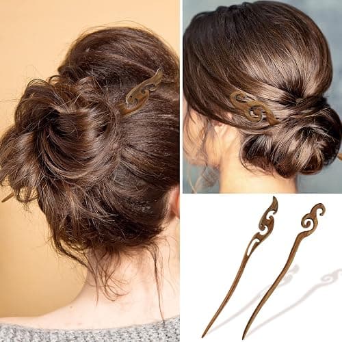 Chuangdi 8 Pcs Wooden Hair Sticks Hair Chopstick for Women, Retro Pattern | Handmade Chopstick, Smooth Polished Wood, Japanese and Chinese Inspired, Hairpins for Long Hair, Bun Maker, Daily Wear, Party thumbnail 3