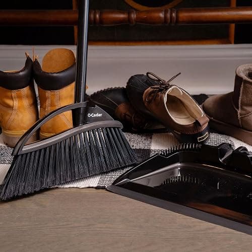 O-Cedar Strong Sweep Broom and Dustpan Set with Detail Brush | Indoor Outdoor Heavy Duty Stiff Bristle Broom | Step-On Dust Pan thumbnail 12