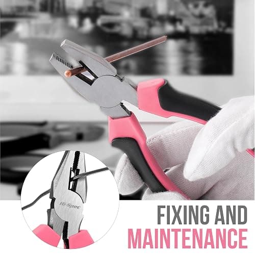 Hi-Spec Mini Tool Box for Home & Office Use, 24-Piece Pink Small Compact Hand Tool Kit Set Organized in a Portable Toolbox Case thumbnail 4