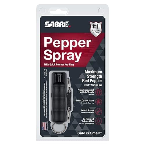 SABRE Pepper Spray, Quick Release Keychain for Easy Carry and Fast Access, Finger Grip for Faster Aim, 3X Longer Spray Time - Up to 10 Seconds, Max Police Strength OC Spray, 0.54 fl oz, Secure Safety thumbnail 8