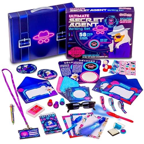 GirlZone Secret Agent Spy Kit for Girls Ages 8 to 12 | Invisible Ink Pen, Spy Glasses and ID Card | Fun Christmas Gift for Kids Who Love Secret Missions" - Image 1