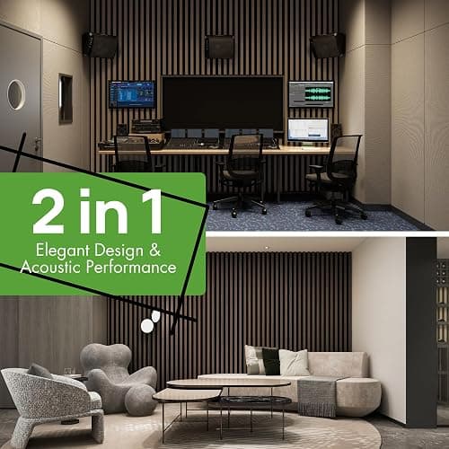 Art3d 4-Pack 12" x 24" Soundproof Wood Slat Panels, 8 sq.ft Acoustic Wall Panels, 3D Wall Panels with Wood Slat Design, Decorative Wood Wall Panel for Accent Walls-Deep Walnut thumbnail 6