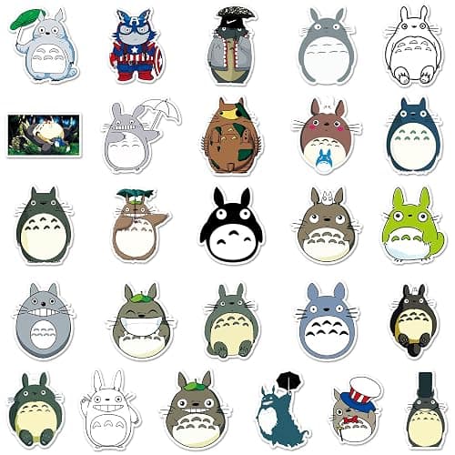 50 Stück Laptop Aufkleber Totoro, Wasserfeste PVC-Aufkleber für DIY-Dekoration, Graffiti-Stil Stickers für Autos Motorräder Laptops Fahrräder Skateboards Skier Snowboards Gepäck etc. thumbnail 3