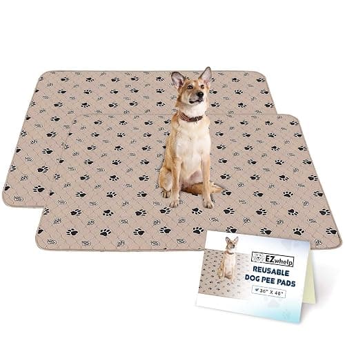 EZwhelp Reusable Dog Pee Pads, Washable Waterproof Mats for Potty Training or Whelping Pads, Puppy Pad with Rounded Corners, 36x48 Inch, 2 Pack - Image 1