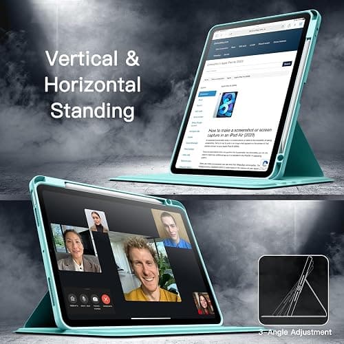 JETech Rotating Case for iPad Air 11-Inch M3/M2 (2025/2024), iPad Air 5/4 (2022/2020 5th/4th Generation), 360 Degree Rotation Protective Stand Cover Clear Back, Auto Wake/Sleep (Mint Blue) thumbnail 7