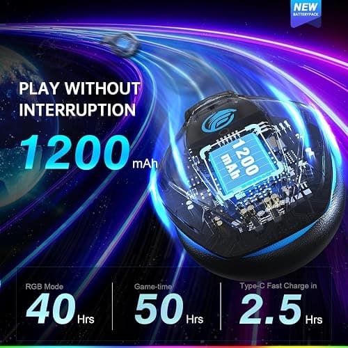Fachixy FC-100 Wireless Gaming Headset for PS5, PS4, Switch - Gaming headphones with Lossless Audio & 50Hrs Battery Life - Gamer Headset with Microphone for Mac, Laptop, Mobile thumbnail 6