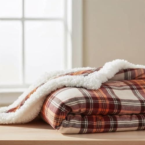 Eddie Bauer - Sherpa Throw Blanket for Couch 50x60 – Ultra Soft Reversible Fleece & Plush Sherpa Blanket, Warm Cozy Plaid Throw Blanket for Sofa, Bed, Living Room, Cabin Decor thumbnail 3