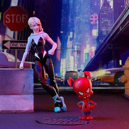 Hasbro Marvel Legends Series Spider-Man: Into The Spider-Verse Gwen Stacy 6-inch Collectible Action Figure Toy, with Spider-Ham Mini-Figure thumbnail 6