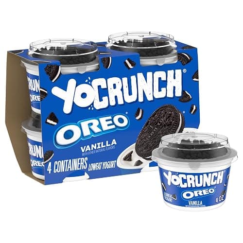 YoCrunch Low Fat Vanilla Yogurt with OREO(R) Cookie Pieces, 4 oz, 4 Pack - Image 1