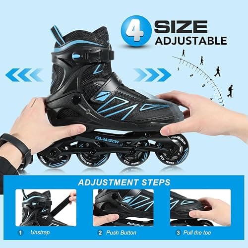PAPAISON Boys Inline Skates Ages 5-8 8-12, Adjustable Size Beginner Roller Skates Blades for Kids Youth thumbnail 3