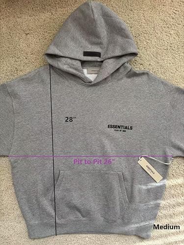 ESSENTIALS Pullover Hoodie Cotton Blend Adult Men Oversized, baggy fit. choose One or Two size down. thumbnail 3