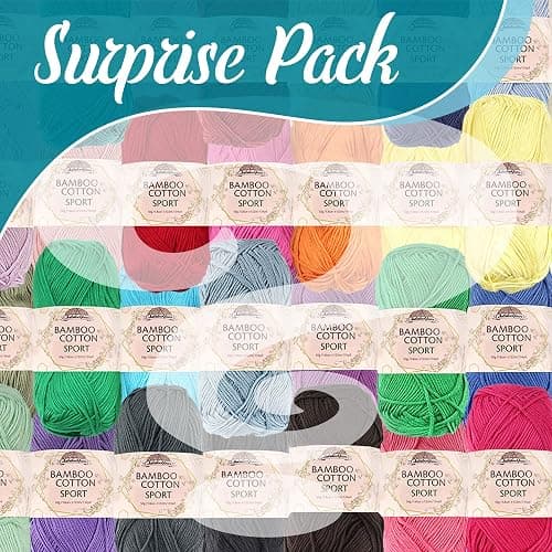 JubileeYarn Bamboo Cotton Sport 4 Ply Yarn - 50g/Skein - Variety Pack - 4 Skeins thumbnail 2