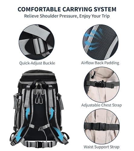 Expandable Ski Boot Bag – 55L to 70L Waterproof Ski & Snowboard Boot Backpack with Helmet Compartment – Fits Boots, Goggles, Gloves & Gear – Travel-Ready for Men & Women thumbnail 3