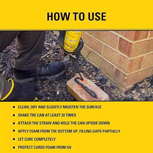 Stanley F903 Black Spray Foam Sealant (2x12oz) – Waterproof Expanding Polyurethane Foam for RV, Pond, Waterfall, Landscape & Automotive Applications – UV Resistant, Gap Filler Foam | 2 Pack thumbnail 7
