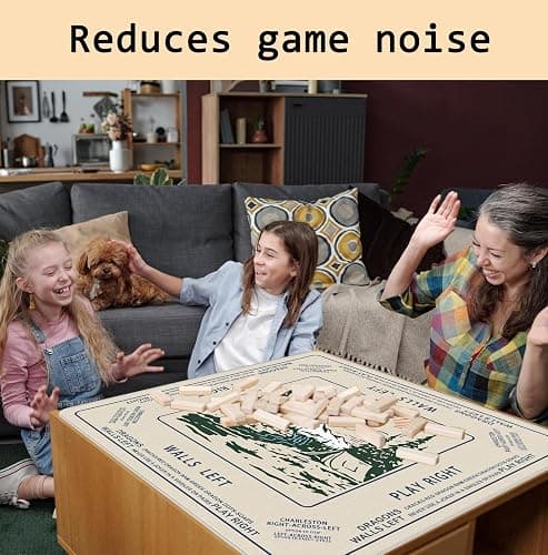 FDHSPAAM Vintage Boho Camping Mahjong Mat 31.5 x 31.5 Inch, Forest Mountain Nature Adventure Camper Non-Slip Noise Reduction Mahjong Table Mat for American Mah Jong Poker Card Board Games Dominoes thumbnail 6
