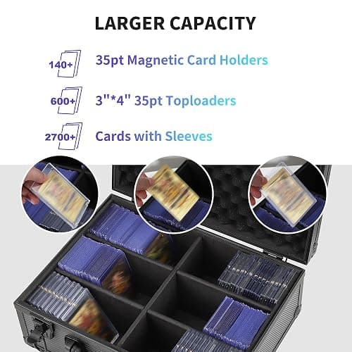 HZGXQN Toploader Storage Box for 3" x 4" 35pt Rigid Card, Top Loader Card Storage Hard Case, Sports Card Storage Boxes for Trading Cards, Top Loaders Holder (Holds 600+ Toploaders) thumbnail 3