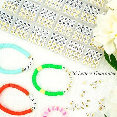Friendship Bracelet Making Kit 96 Colors, 900pcs Letter Beads, 100pcs Number Bead, Gold Silver Spacer Charms for Concert Bracelets Jewelry Craft thumbnail 4