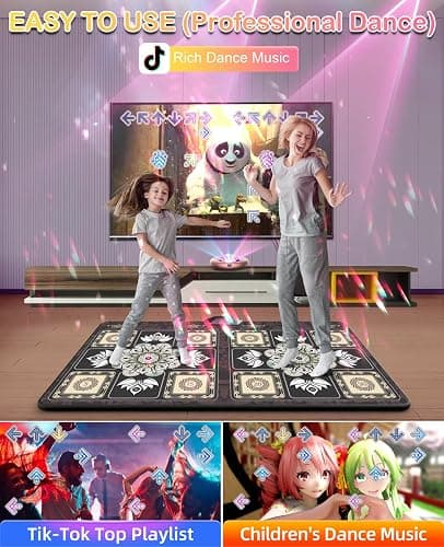 HAPHOM TIK-Tok Dance Mat Game for TV, Christmas Colors Wireless Plug and Play Wrinkle-Free & Non-Slip Electronic Dance Mats, Exercise Dance Pad with Camera for Kids and Adults, Boys & Girls Gifts Toy thumbnail 2