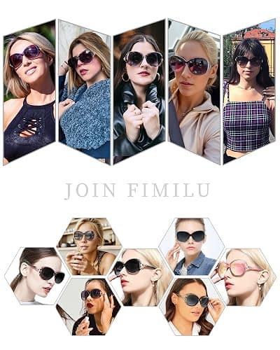 FIMILU Sunglasses for Women Trendy Polarized Sunglasses Oversized Big Sun Glasses Ladies Shades UV Protection thumbnail 6