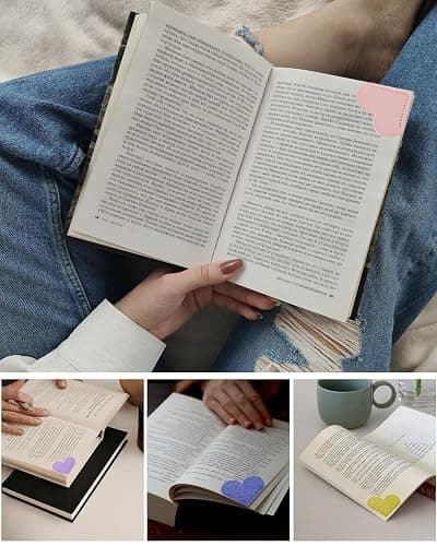 30Pcs Leather Heart Book Marks for Women, Cute Heart Bookmark Corner for Book Lovers Gifts thumbnail 7
