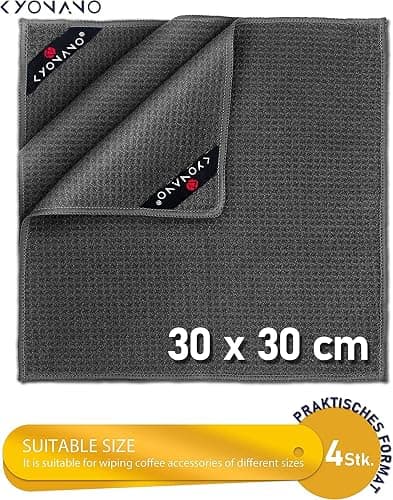 KYONANO Espresso Accessories, Barista Micro Cleaning Towels 4 Pack - Perfect Coffee & Espresso Machine Cleaning - Steam Wand Towels, 30 x 30cm thumbnail 6